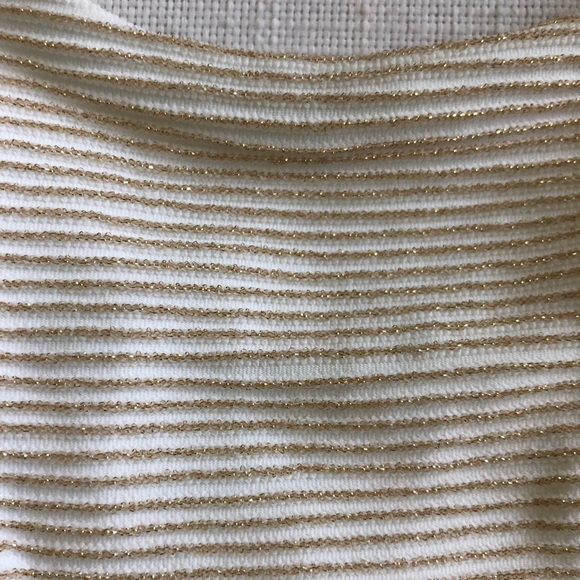 H&M NWOT Gold & White Stripe Bikini Top - Size 4 - Picture 8 of 8